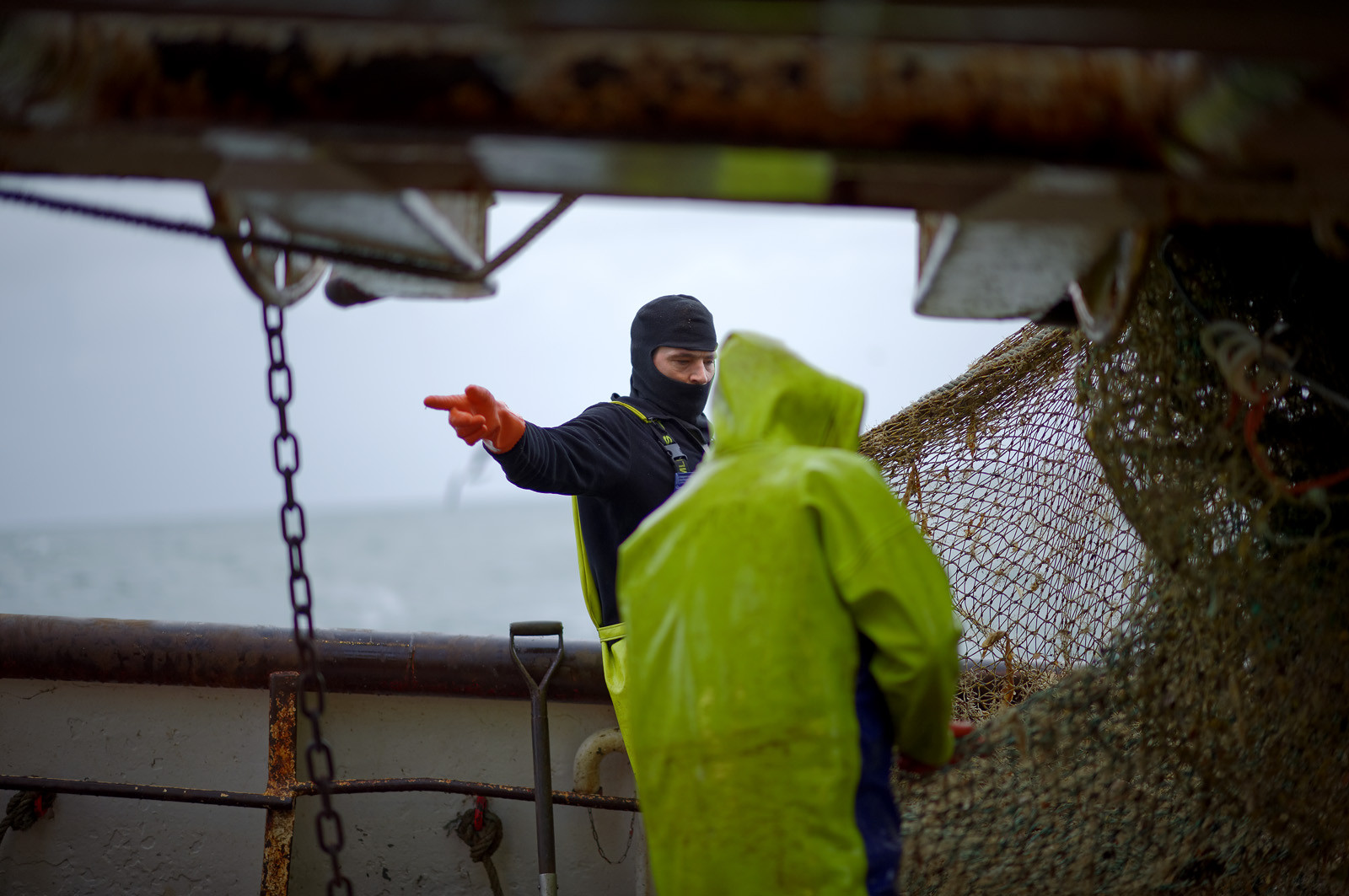 Ce reportage a été réalisé en janvier 2014 à bord du chalutier Marie-Catherine, appartenant à la SARL Armement Cherbourgeois créé en 1999 par Sophie et David LEROY. Cette marée de 7 jours fût assez mouvementée d'une part par la météo très capricieuse, mais également par la difficulté de réaliser les prises de vues. Une sélection de 20 photographies a été présentée lors de la 4ème édition du Festival photo L'Homme et la Mer au Guilvinec (Bretagne) en 2014, ainsi qu'au Musée de Tatihou 'Avis de grand frais (Manche) http:  www.armement-cherbourgeois.fr 